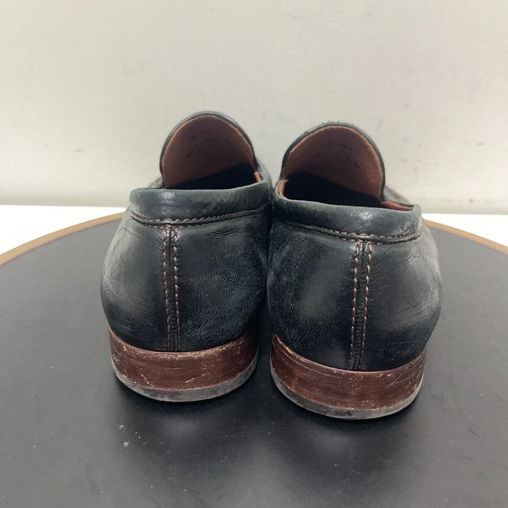 Trask Loafers Men 9.5 M Moc Toe Slip On Leather Dress Casual Shoes Black Classic